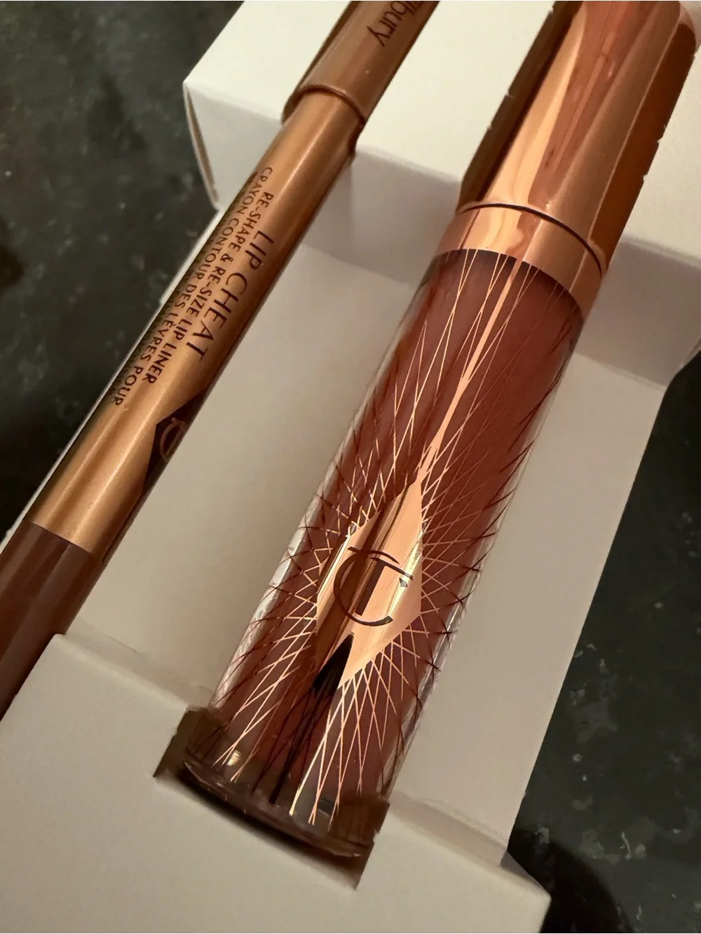 Charlotte Tilbury Glossy Nude Pink Lip Duo Set (Iconic Nude/Pillow Talk) - New